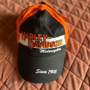 Harley Davidson Orange/Black Hat for toddlers 2T-4T new with tags